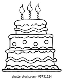 picture A Birthday Cake Drawing birthday cake line drawing birthday