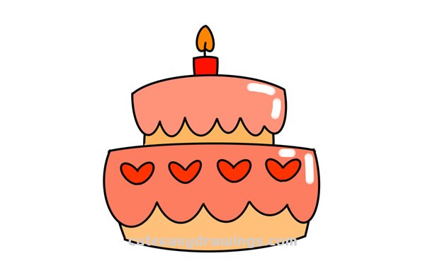 images A Birthday Cake Drawing how to draw a birthday cake easy step