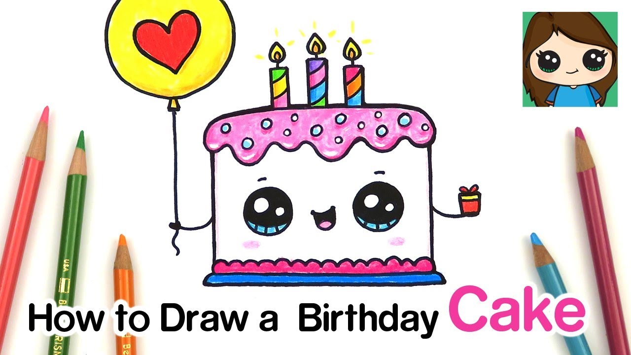 pix A Birthday Cake Drawing happy birthday coloring pages