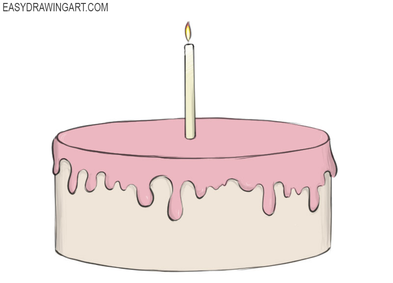 photo A Birthday Cake Drawing how to draw a cartoon birthday cake