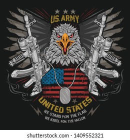 pic Army Eagle Logo https www shutterstock com image vector eagle usa flag weapon vector editable 1409552321