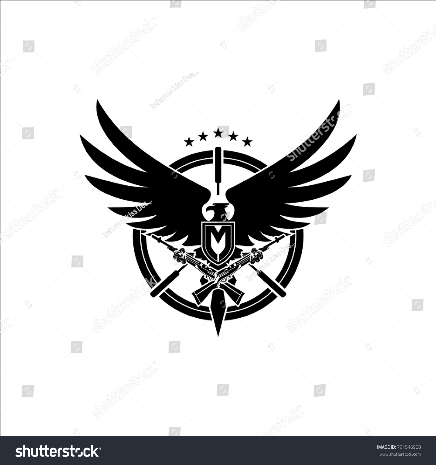 pic Army Eagle Logo https depositphotos com 227014160 stock illustration eagle shield military logo gun html
