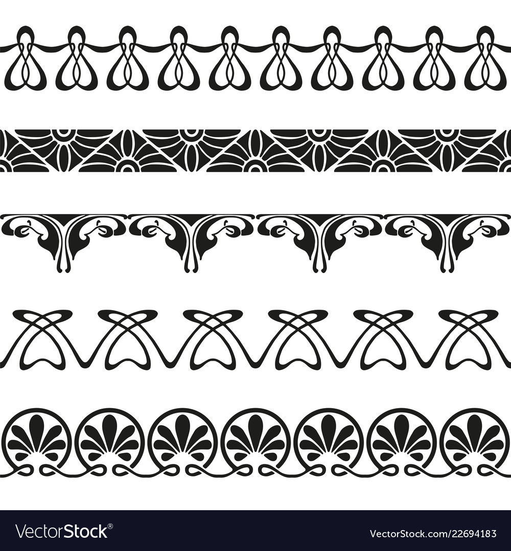 pic Art Nouveau Borders Vector Free vectorstock