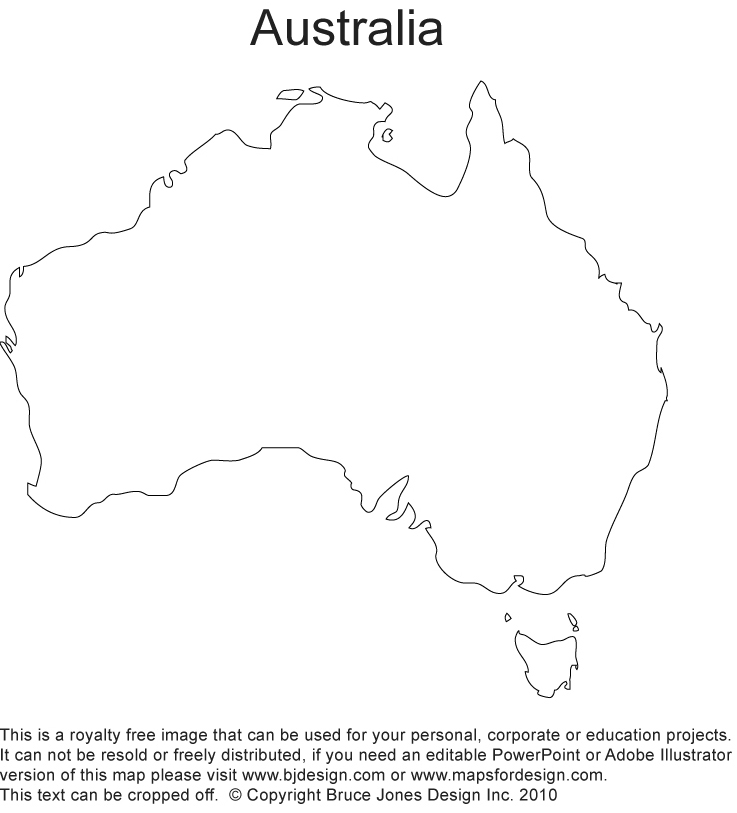 pic Australia And New Zealand Map Outline australia printable blank maps