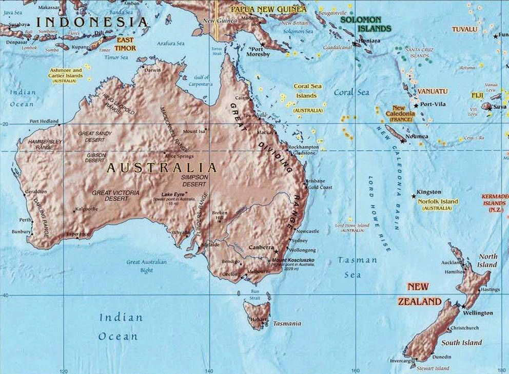 images Australia And New Zealand Map Outline vectorstock