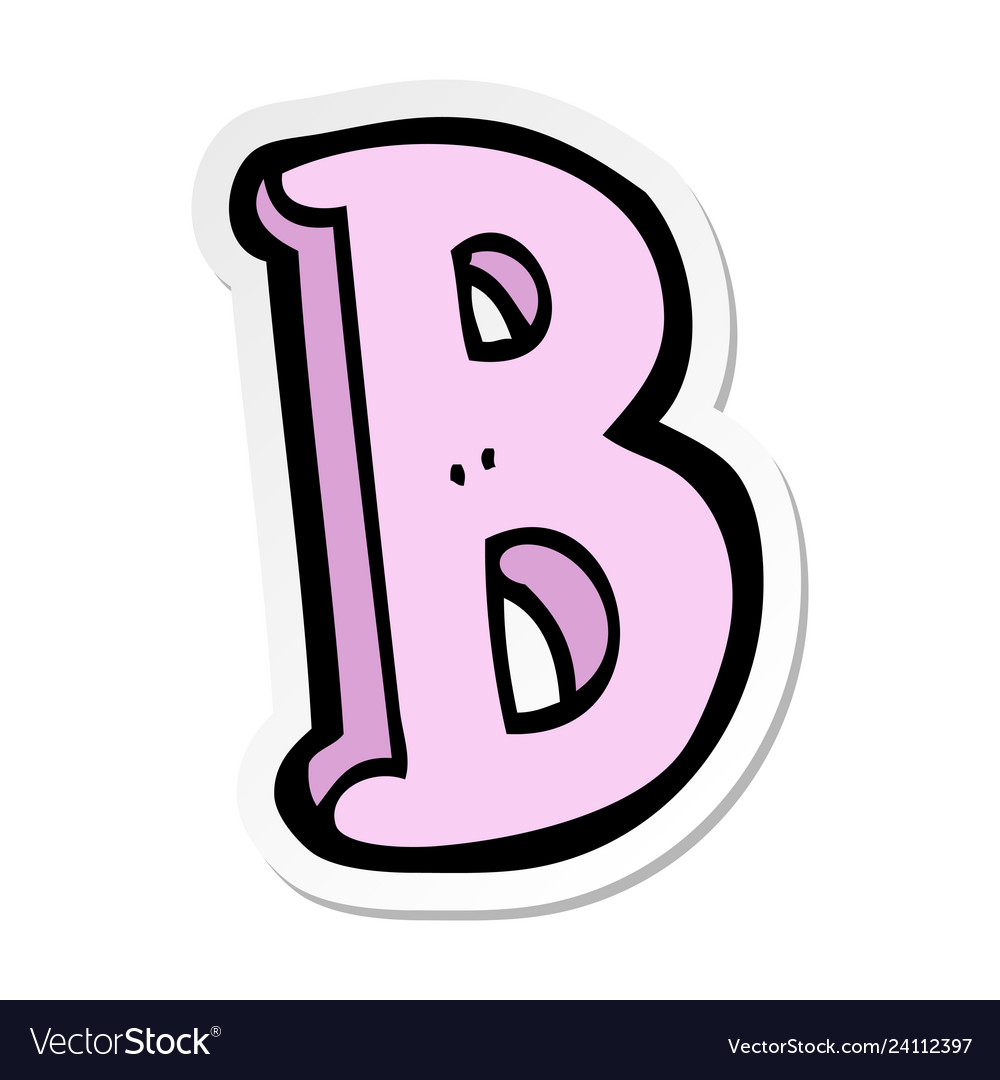 pics B Sticker Download sticker fiery font red letter b on white vector image