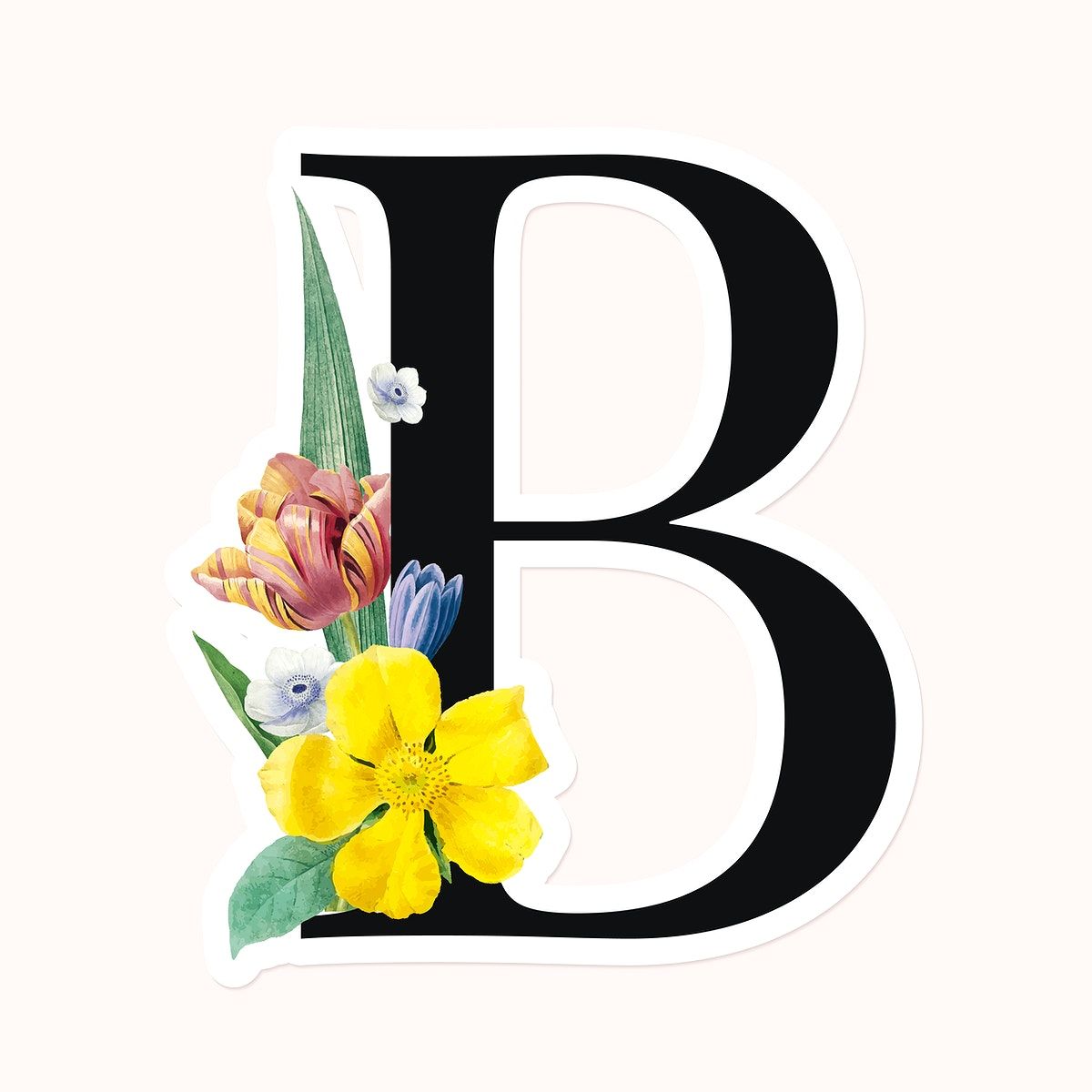 photo B Sticker Download vectorstock