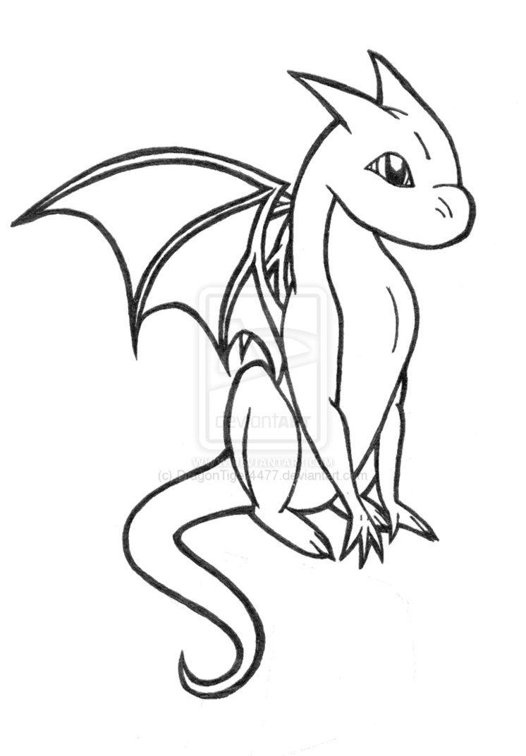 photo Baby Dragon Outline clipart library