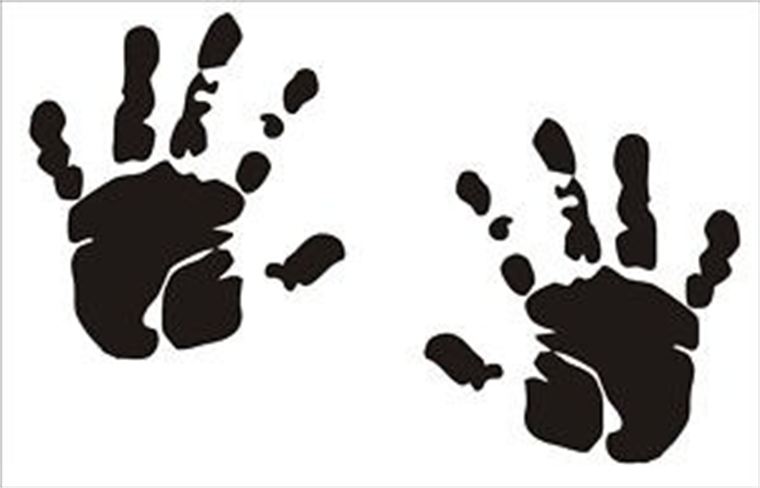 photo Baby Handprints Black And White clipart library