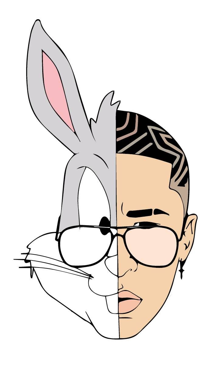 pic Bad Bunny Outline redbubble