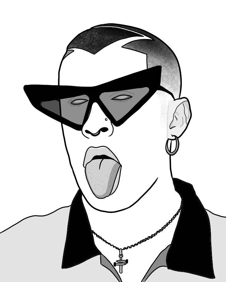 pix Bad Bunny Outline bad bunny svg bad bunny logo svg bad