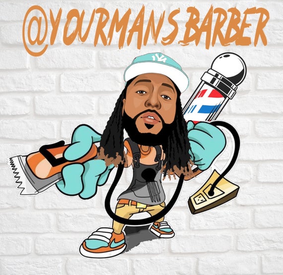 pix Barber Cartoon Logo barber cartoon logo fashion character vector illusration