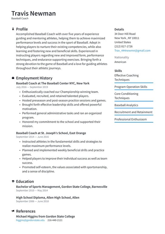 photo Baseball Coach Templates baseball coach resume examples