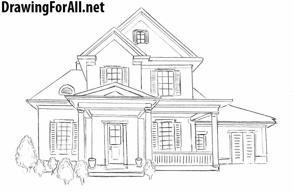 photo Big House Drawing vectorstock