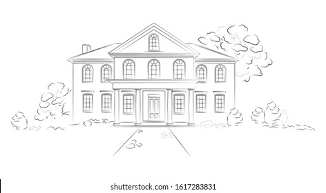 pix Big House Drawing how to draw big house coloring for kids