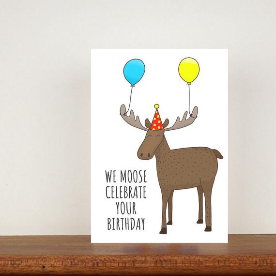 photo Birthday Moose Image we moose celebrate your birthday card greeting card etsy