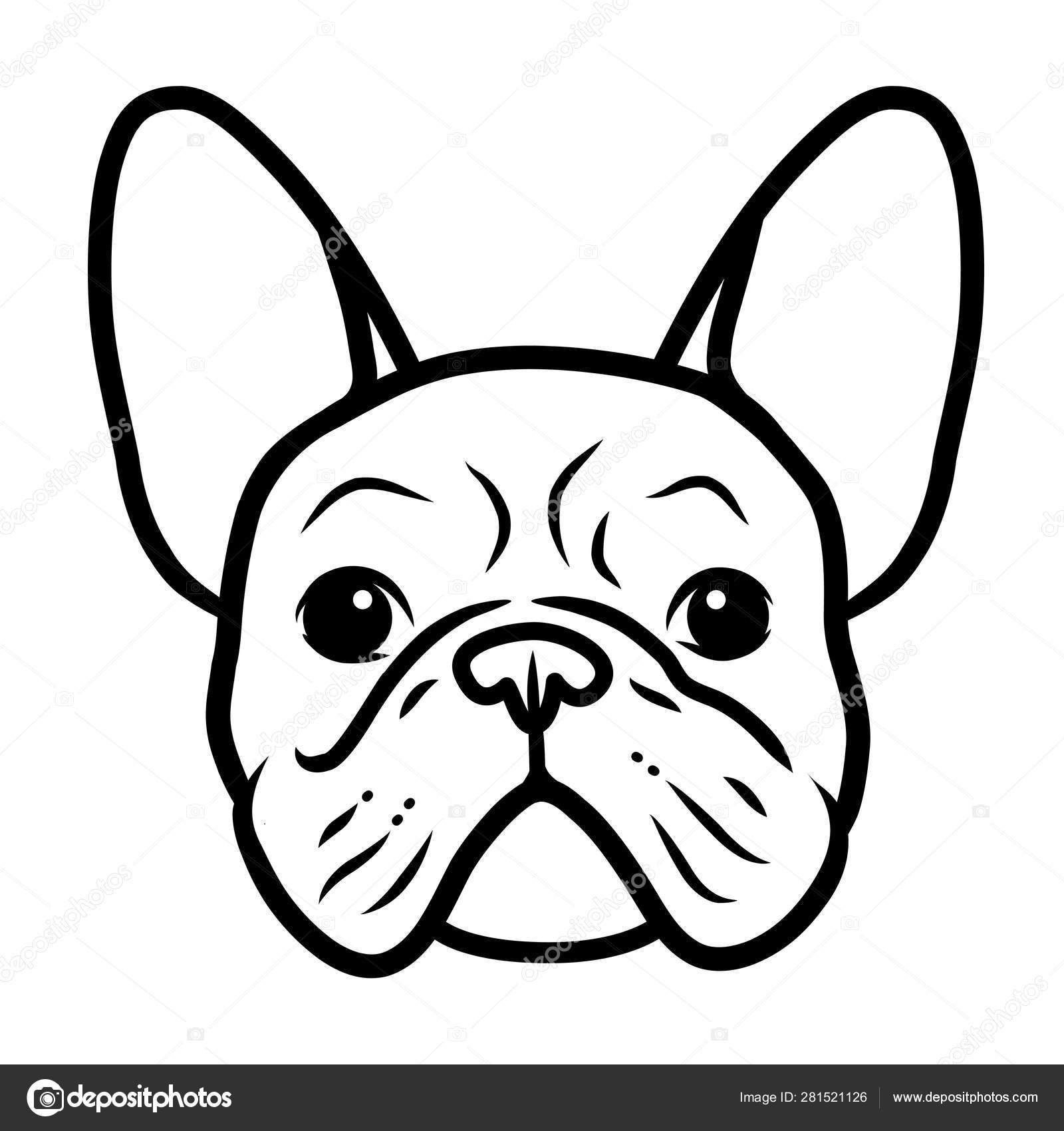 pics Black And White French Bulldog Cartoon https depositphotos com 98898408 stock illustration french bulldog head isolated on html