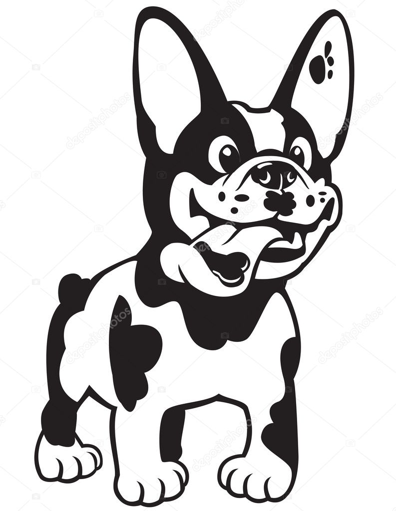 wallpapers Black And White French Bulldog Cartoon french bulldog black and white hand drawn cartoon portrait funn vector image by c treemouse vector stock 281521126