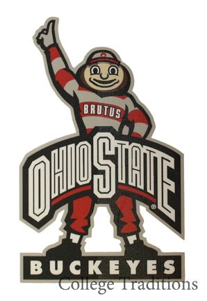 picture Brutus Buckeye Logo ohio state buckeyes brutus mascot decorative logo cut area rug floor mat 846104083309 ebay