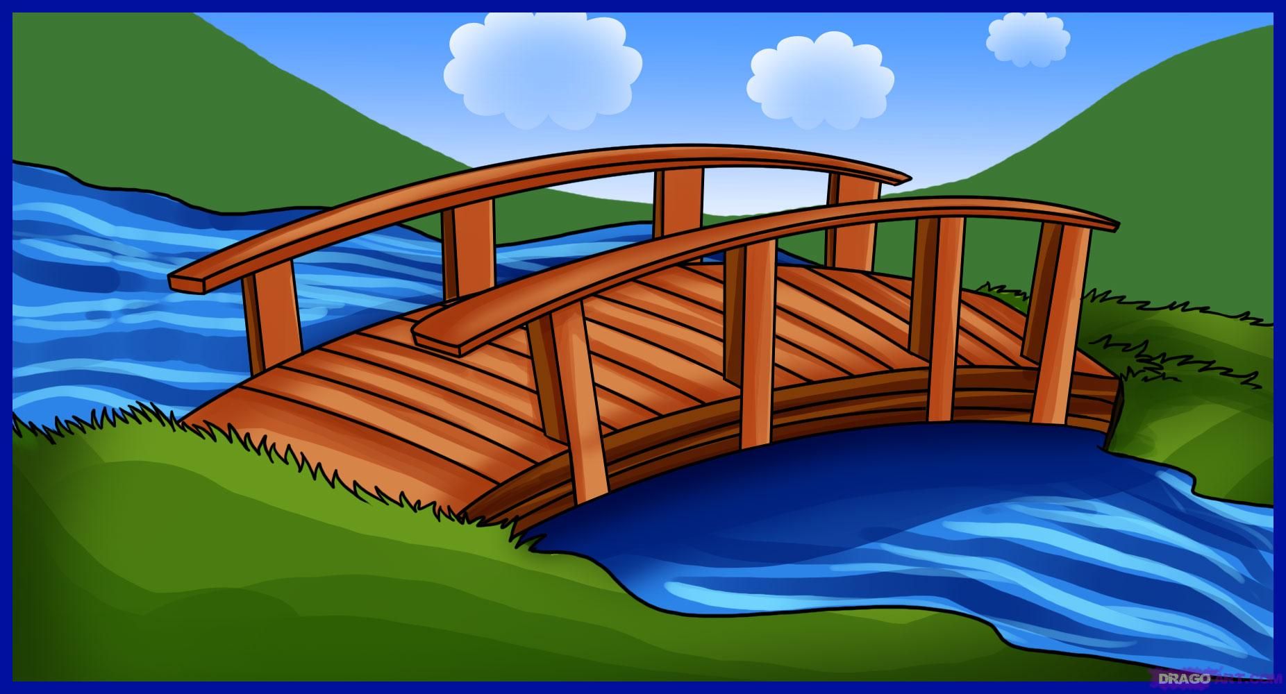 picture Cartoon Bridge Drawing shutterstock