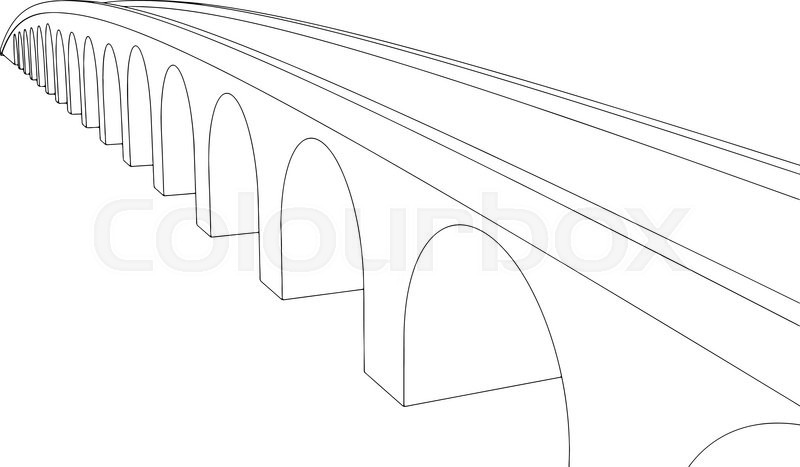 images Cartoon Bridge Drawing vector illustration of isolated