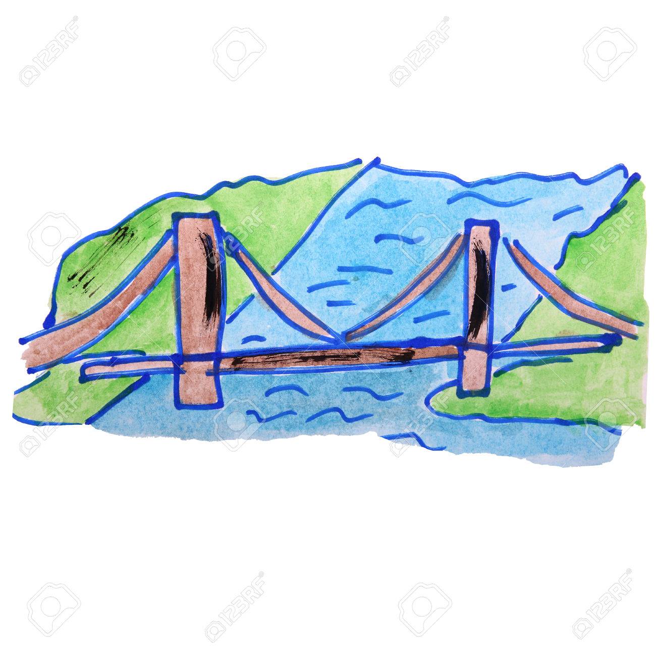 wallpapers Cartoon Bridge Drawing how to draw a bridge over a river step by step easy