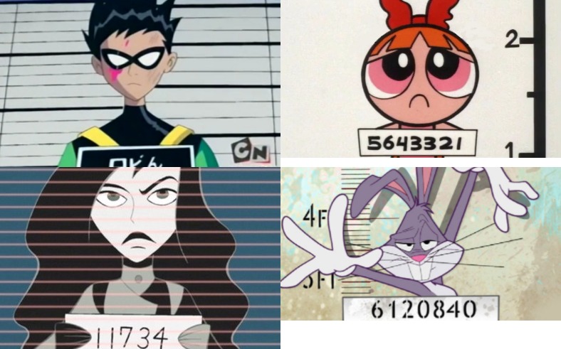 photo Cartoon Mugshots set of balck and white female mugshots taken after arrest cartoon