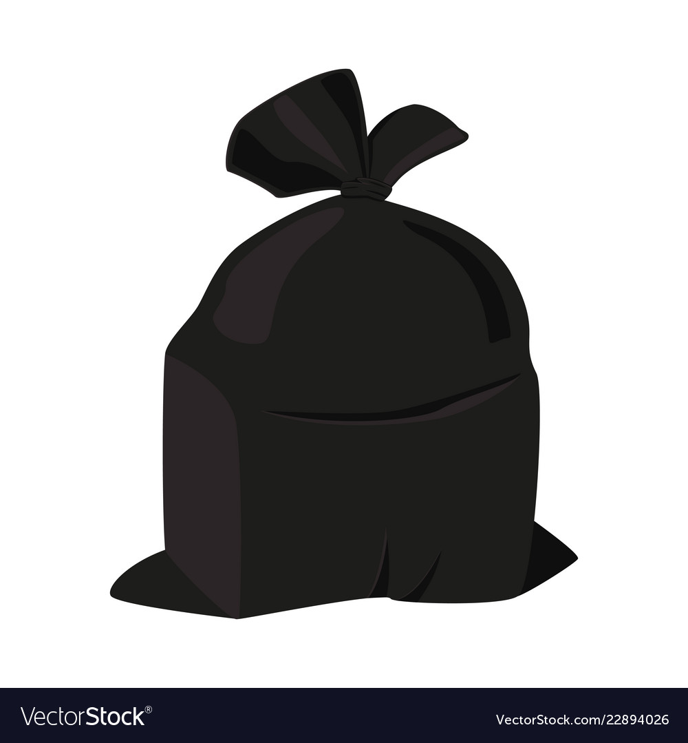 images Cartoon Rubbish Bag plastic garbage bag icon container for trash isolated on white