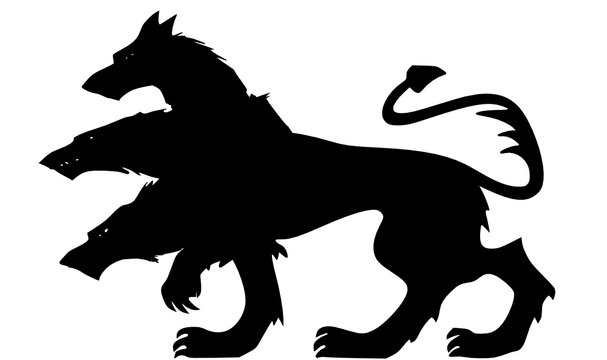 pix Cerberus Silhouette https www alamy com multi headed dog cerberus illustration hound of hades greek mythology silhouette illustration image244233588 html