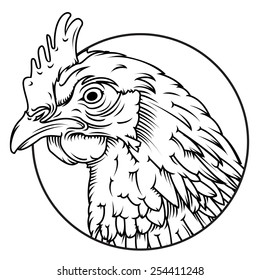 pix Chicken Head Outline chicken head vector illustration