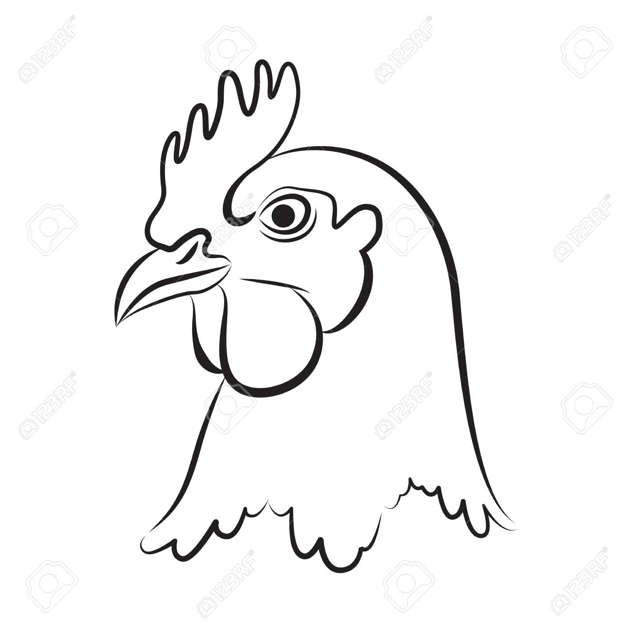 images Chicken Head Outline https www shutterstock com image vector vector chicken head line drawing easy 254411248