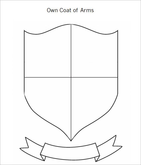 photo Coat Of Arms Outline Printable coat of arms shield template