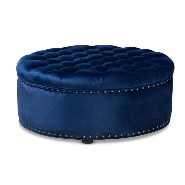 images Cobalt Blue Ottoman serta abbot square tufted ottoman with storage and casters cobalt blue