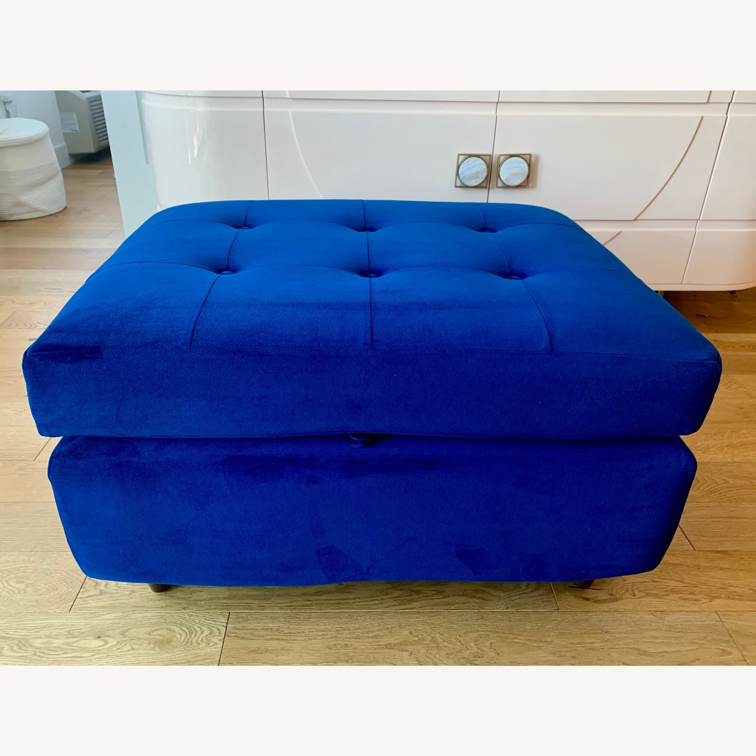photo Cobalt Blue Ottoman details about serta at home abbot square tufted storage ottoman in cobalt blue