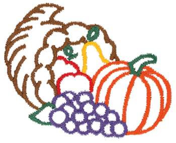 photo Cornucopia Outline outline cornucopia or horn of plenty in black isolated
