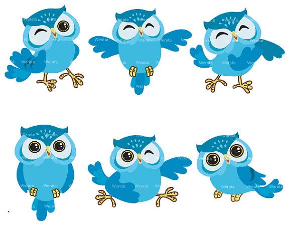 photo Cute Blue Owl Clipart a cute blue owl