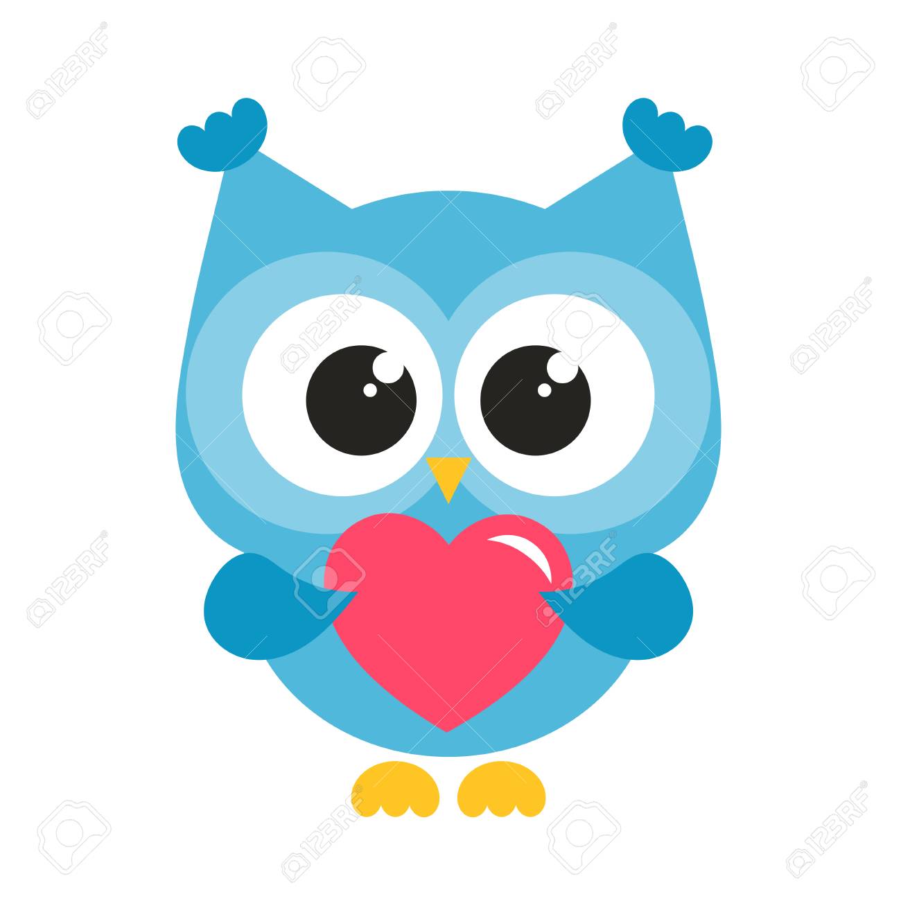 images Cute Blue Owl Clipart set of cute blue owls with hearts isolated on white background