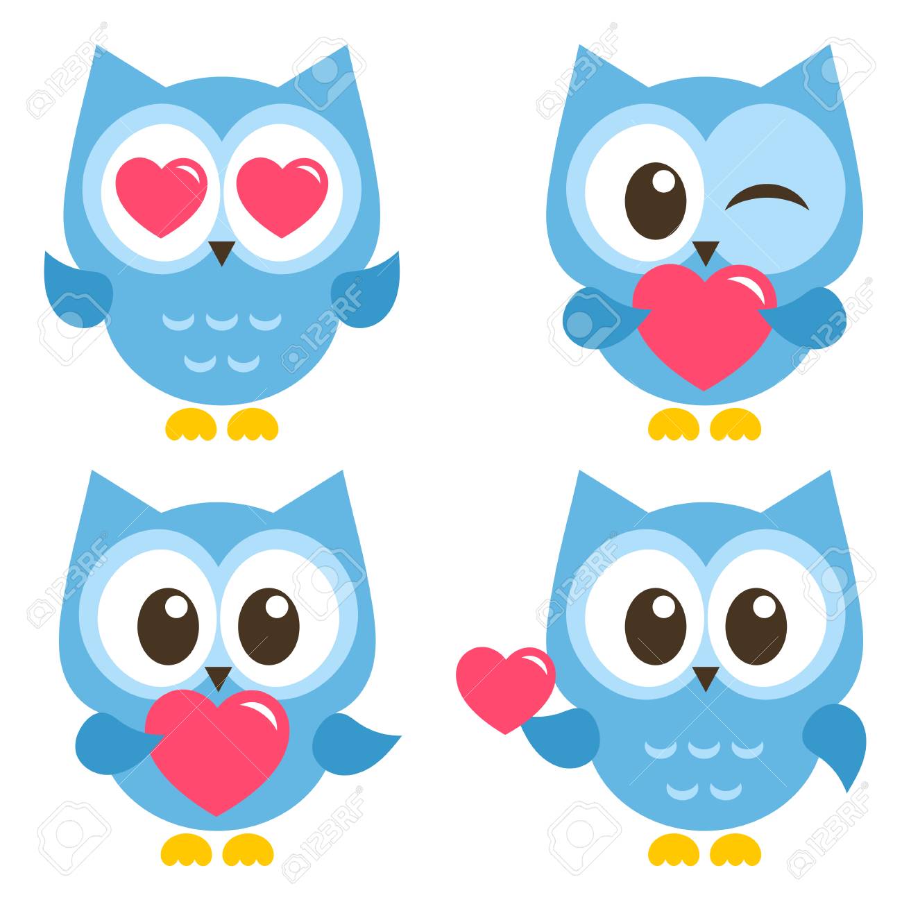 photo Cute Blue Owl Clipart clipart library