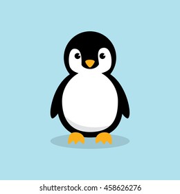 pic Cute Penguin Animation https www shutterstock com image vector cute baby penguin standing on sky 458626276