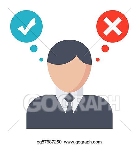 pics Decision Making Clipart woman and speech bubbles with check marks flat illustration