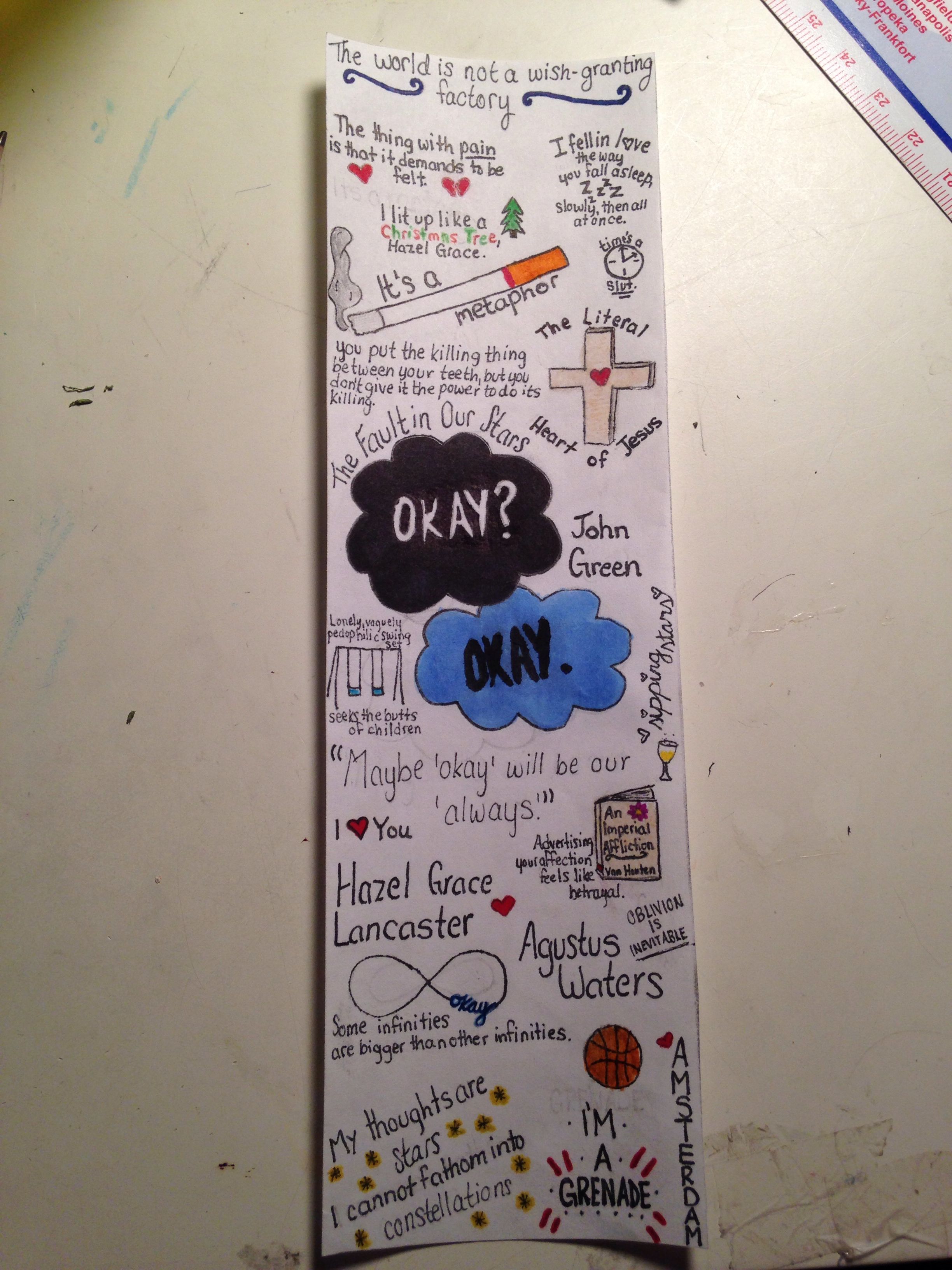 wallpapers Fault In Our Stars Bookmark bookmarks printable the fault in our stars