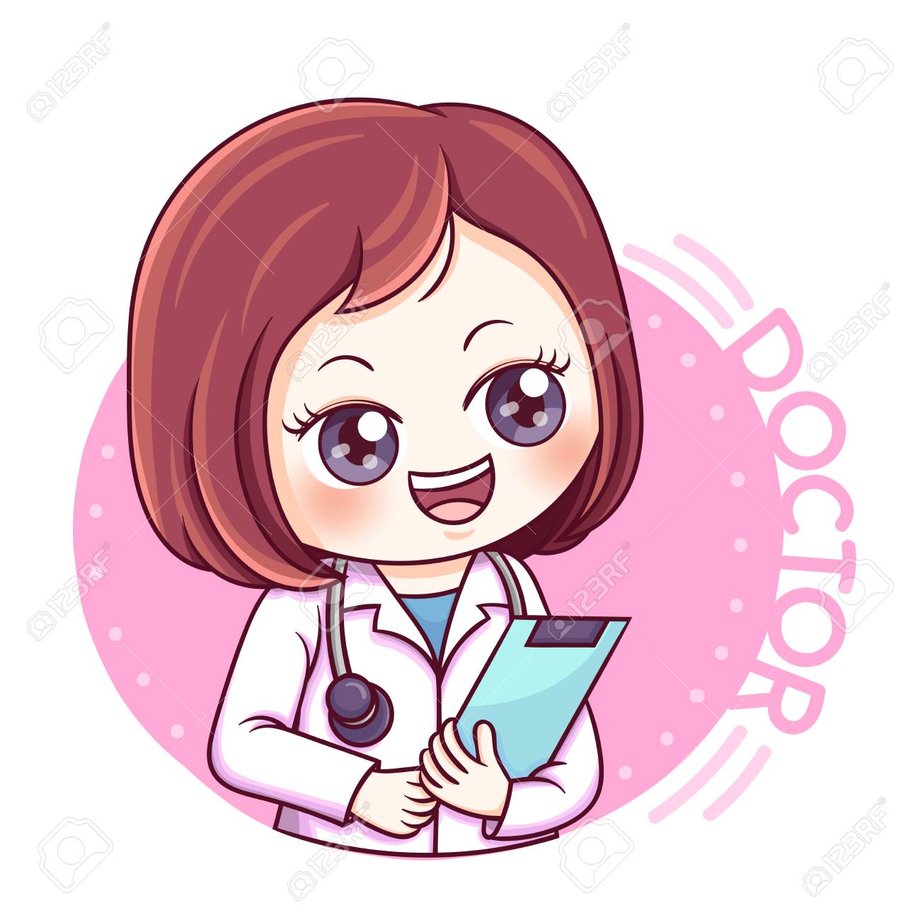 images Female Doctor Cartoon Characters https graphicriver net item cartoon female doctor with clipboard 15262875