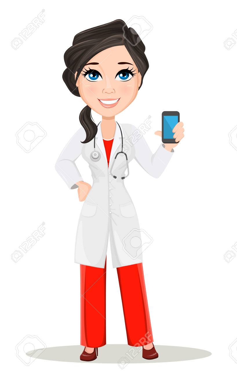 photo Female Doctor Cartoon Characters female doctor white lab coat