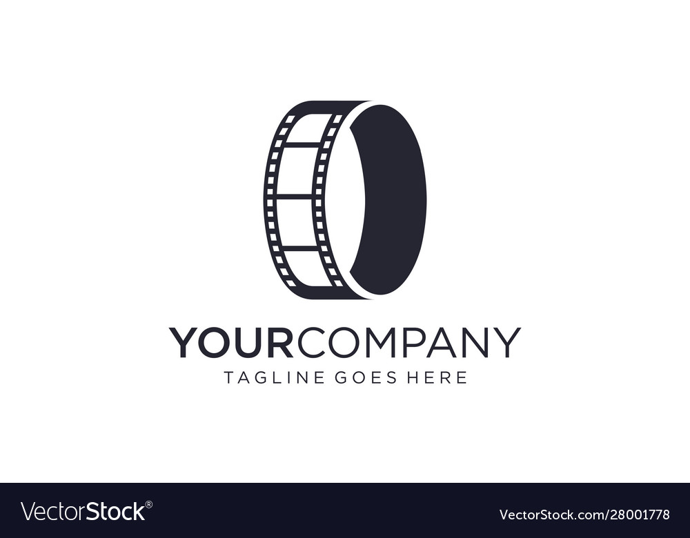 picture Film Reel Logo cinema movie reel of film logo vector template