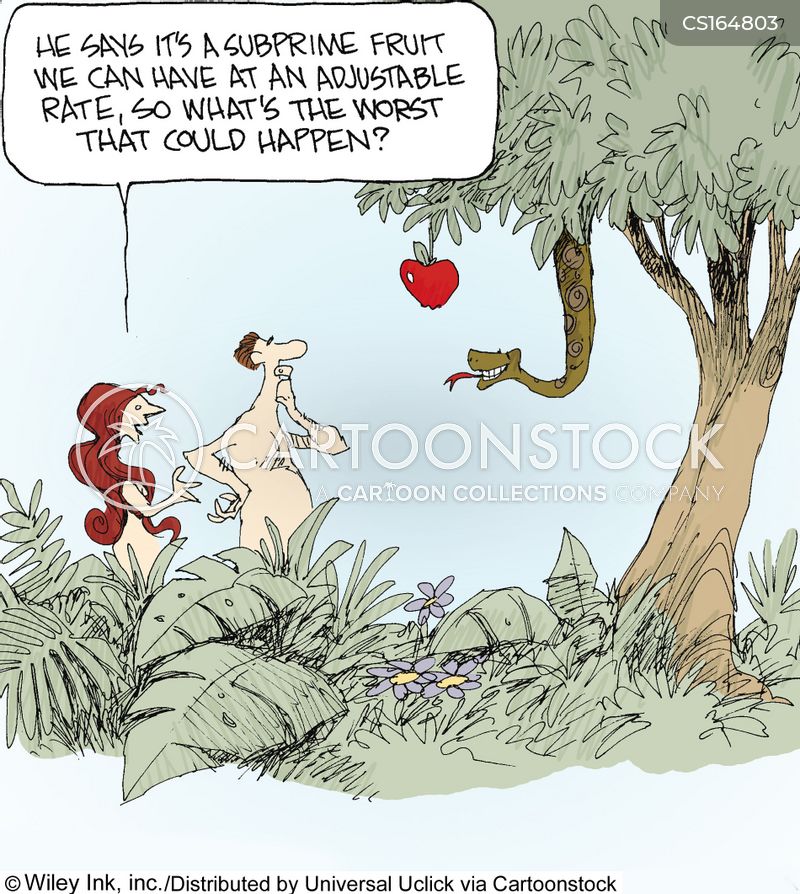 wallpapers Forbidden Fruit Cartoon man woman eat the forbidden fruit