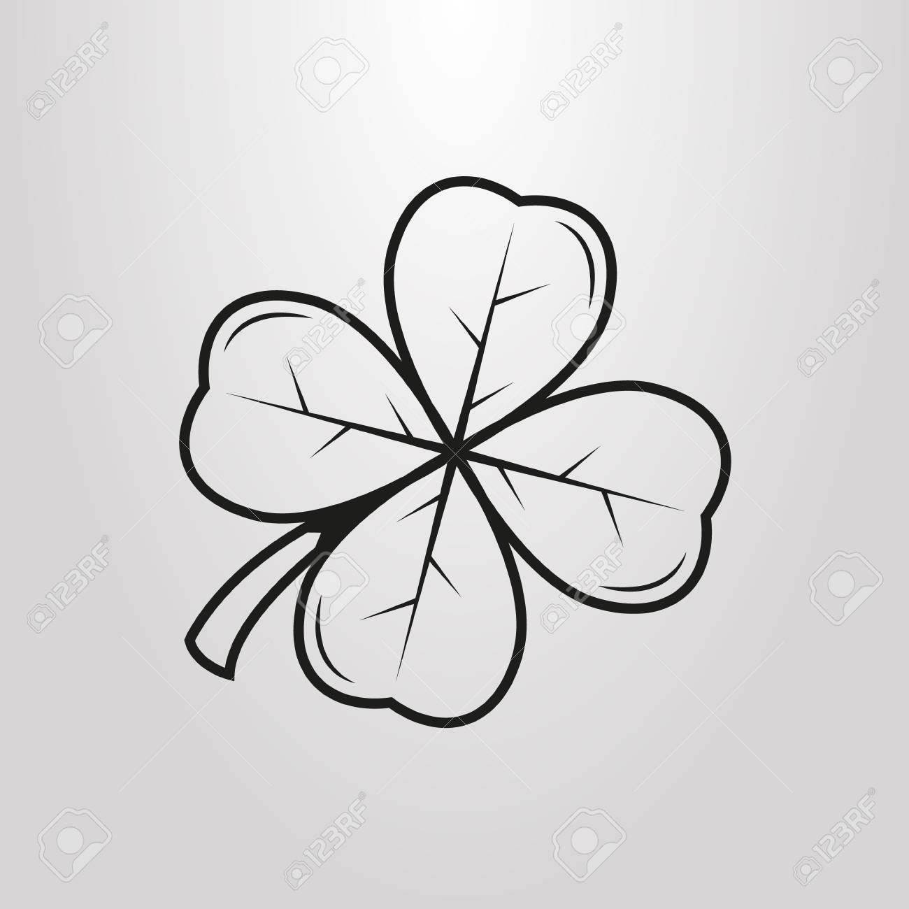 photo Four Leaf Clover Black And White black and white simple vector art four leaf clover pictogram