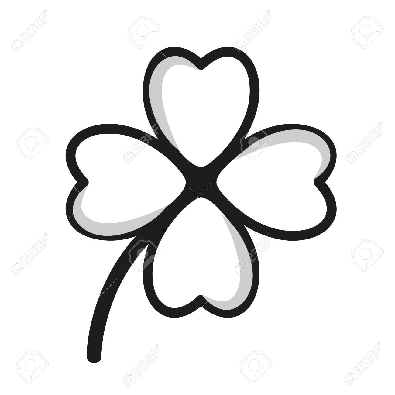 pic Four Leaf Clover Black And White four leaf clover icon black minimalist icon isolated on white
