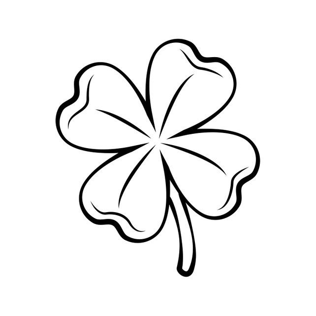 picture Four Leaf Clover Black And White four leaf clover black and white simple drawing vector illustration