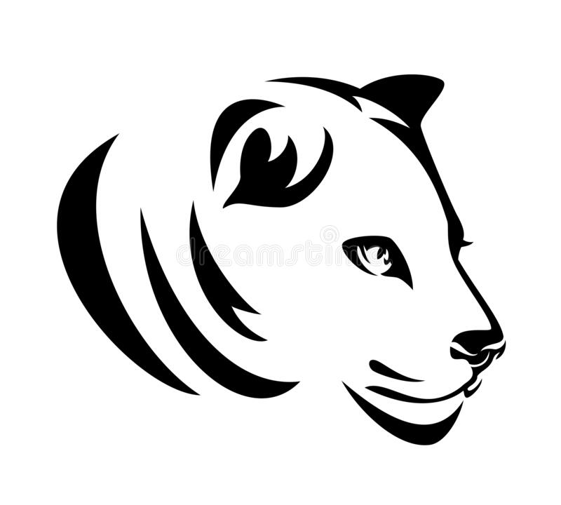 pix Head Lioness Silhouette vector image of a lioness head on white background