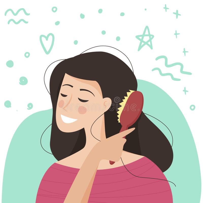 pics Healthy Hair Cartoon https depositphotos com 190954066 stock illustration young woman touching her long html